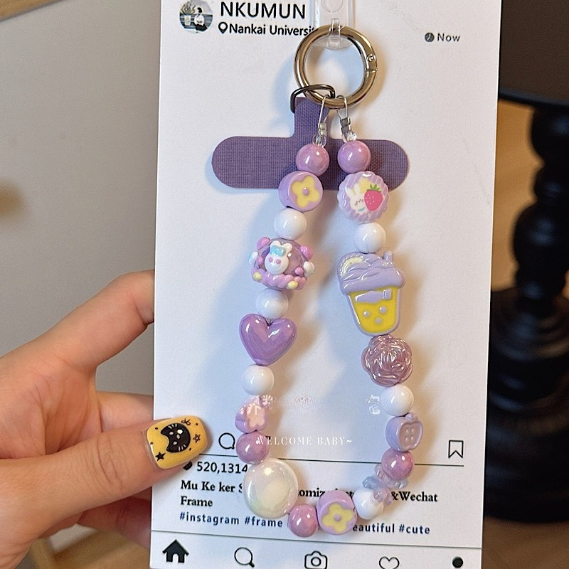 Phone Accessories Ideas - Corrente de Telefone com Contas Coloridas