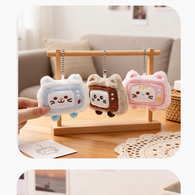 Phone Accessories Ideas - Chaveiro de pelúcia de gato fofo