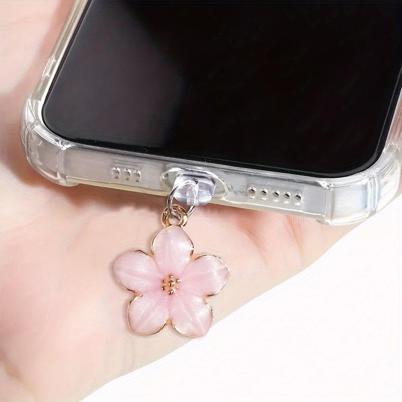 Phone Accessories Types - Sakura flores telefone poeira plug acessórios