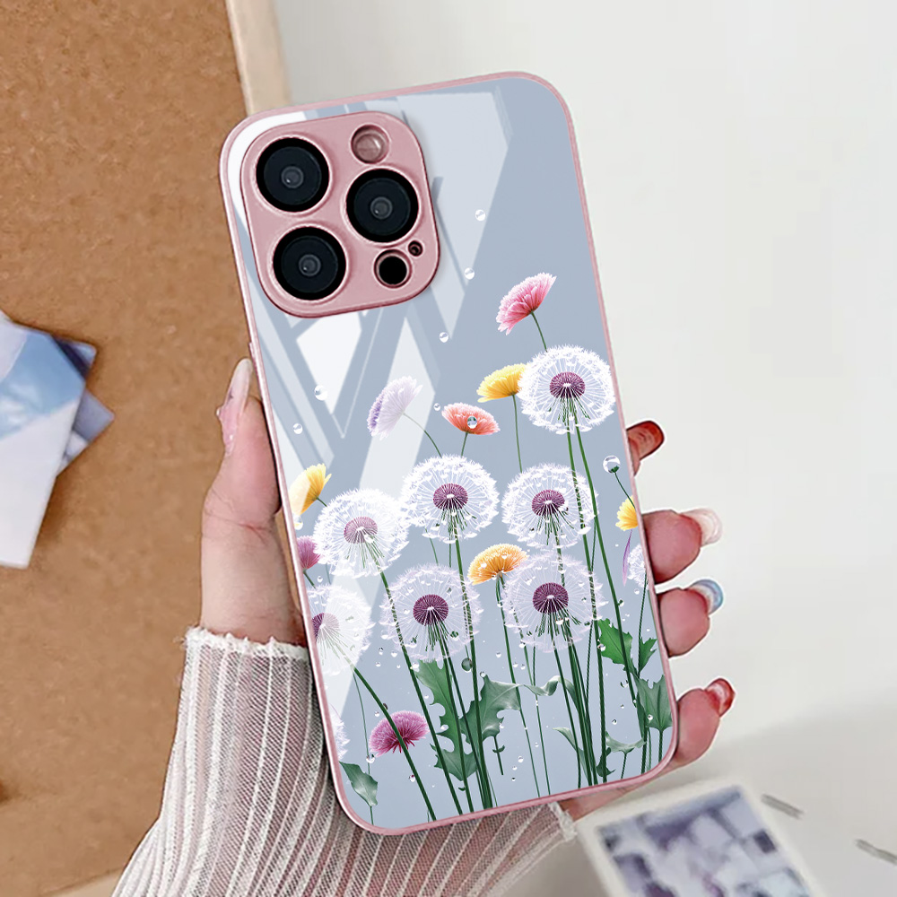 Flor de lótus caso de telefone - Tempered Glass Screen avaliação e preço